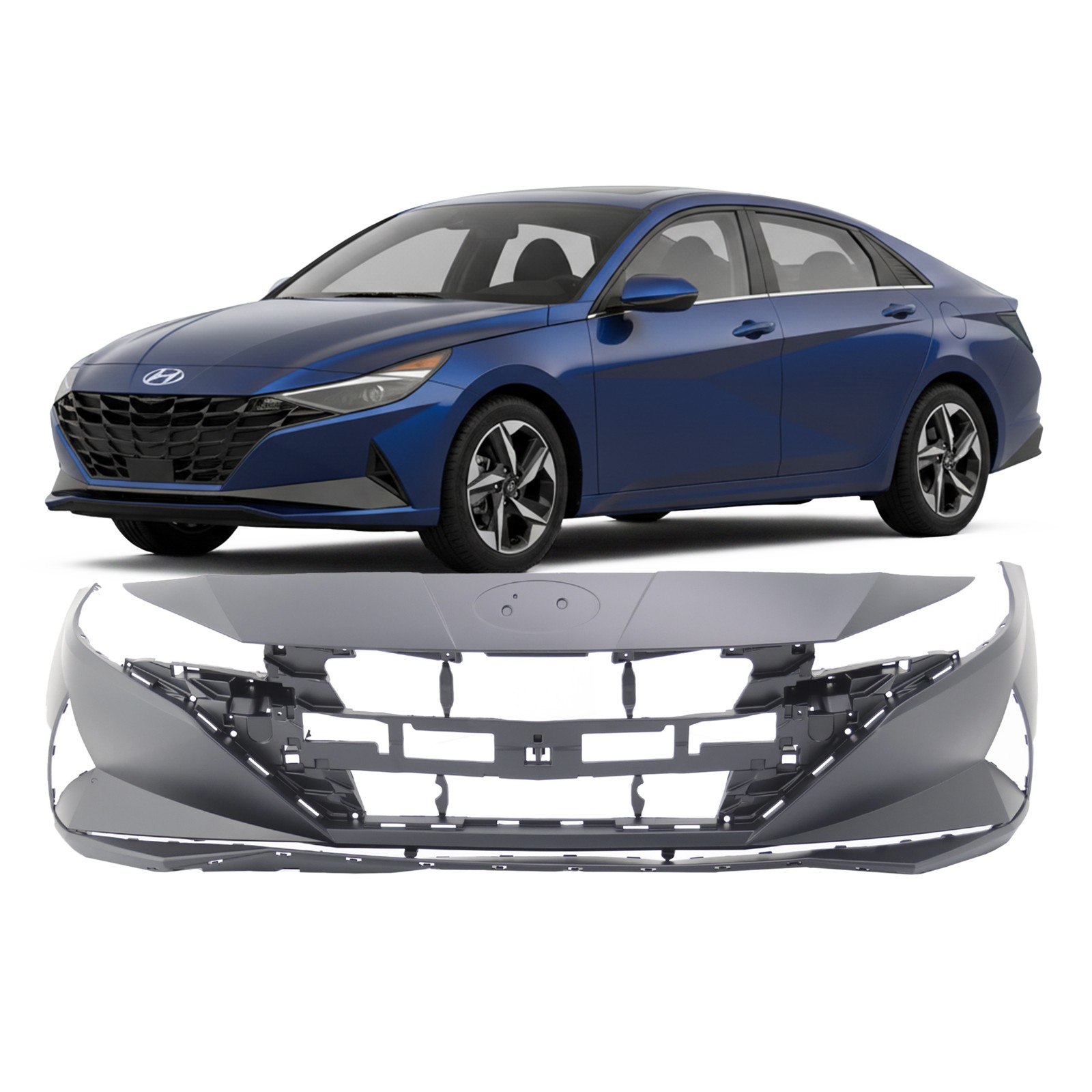 Bumper Cover For Hyundai Elantra 2021-2023 86511AB000 HY1000246 Front Primed
