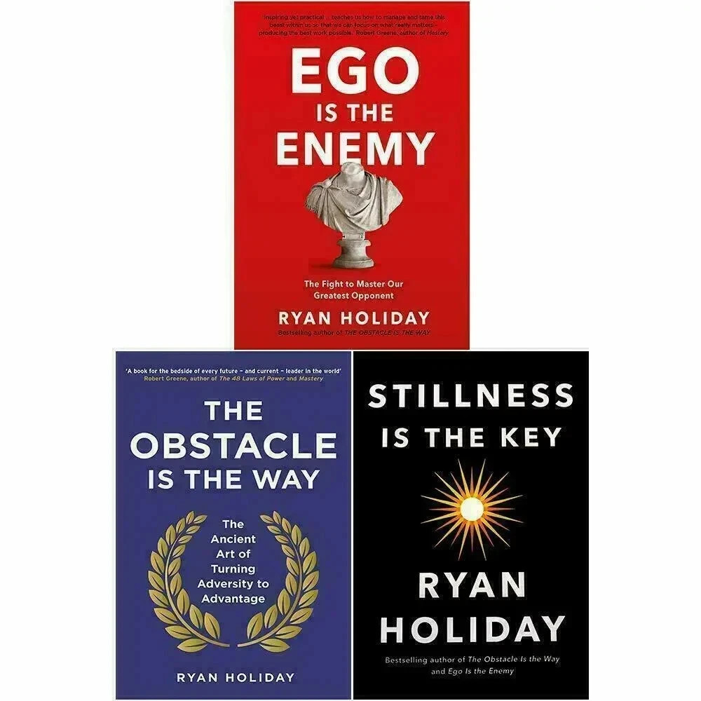 3 Books Set- Ego is Enemy, Obstacle, Stillness Is the Key by Ryan Holiday PB 3 Books Set- Ego is Enemy, Obstacle, Stillness Is the Key by Ryan Holiday PB