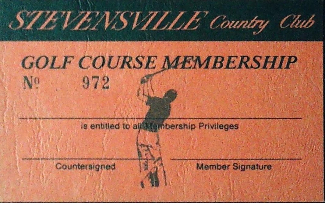1960s Stevensville Country Club Golf Membership Card Catskills NY Resort #972 1960s Stevensville Country Club Golf Membership Card Catskills NY Resort #972