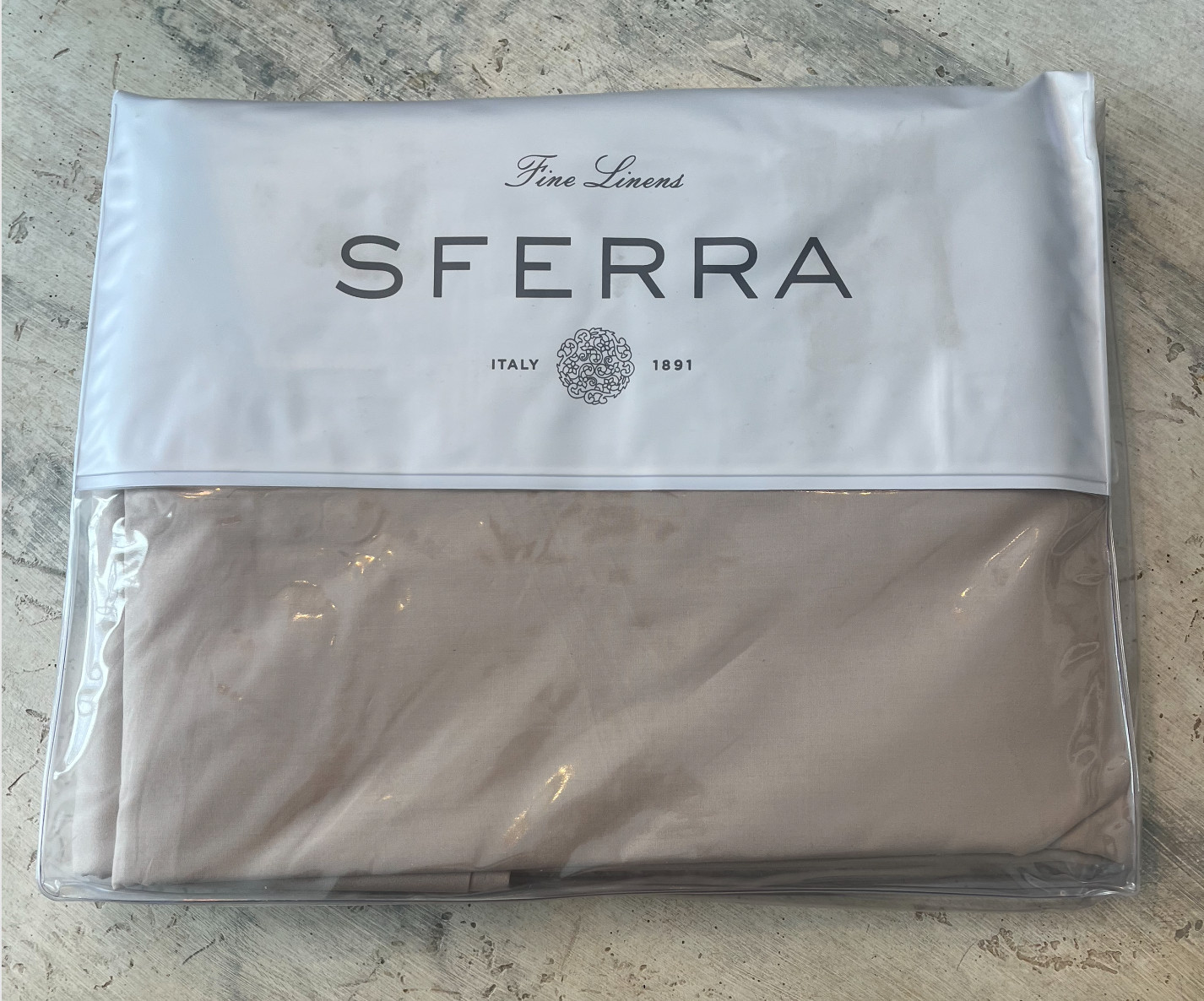 SFERRA Celeste FULL/QUEEN Duvet Cover Long Staple Cotton 88x92” Mushroom (Taupe)