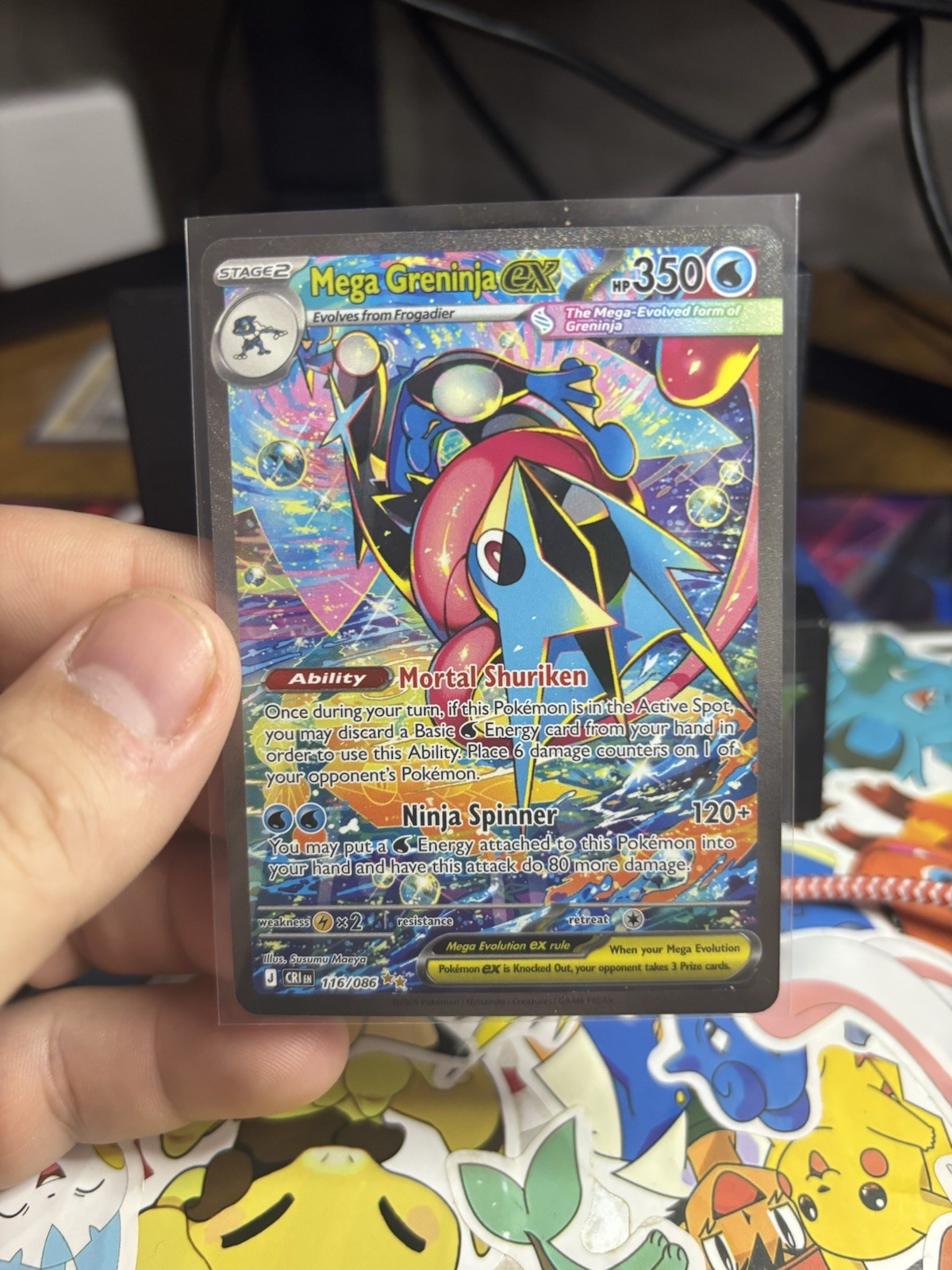 Mega Greninja ex 116/086 Me04: Chaos Rising Holo Mega Greninja ex 116/086 Me04: Chaos Rising Holo