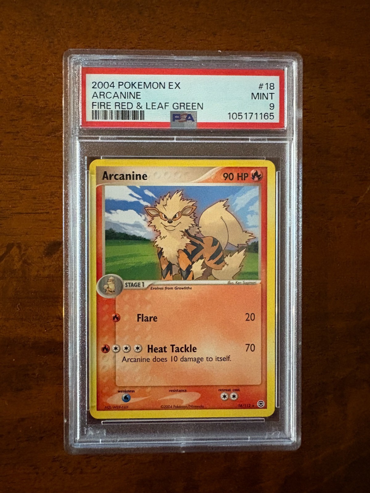 2004 Pokemon EX Fire Red Leaf Green Arcanine 18/112 PSA 9 Mint Holo