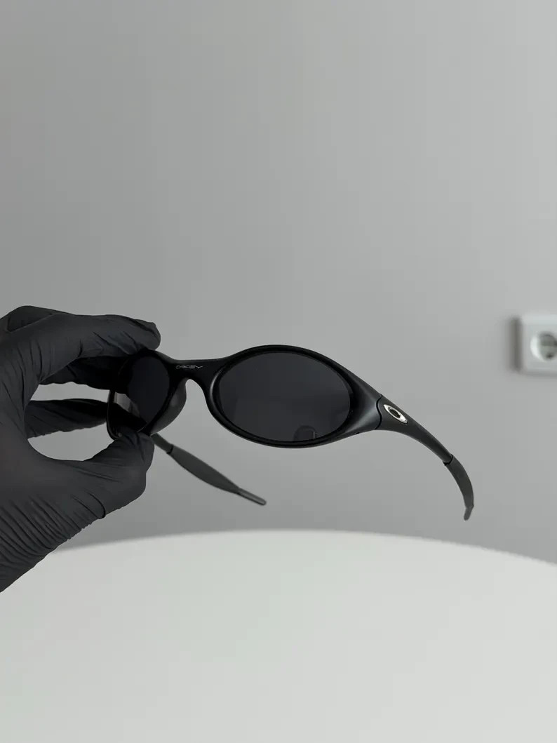 Retro Oakley Eye Jacket 1.0 Gen 2 Polarized Sunglasses Black Frame Black Lenses