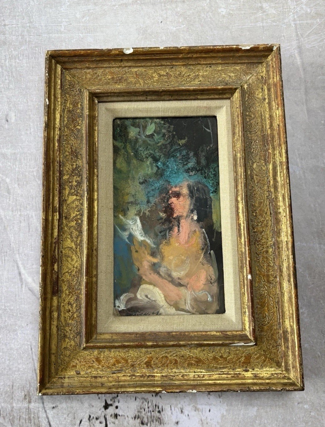Moshe Chauski Vintage Oil Painting With Frame