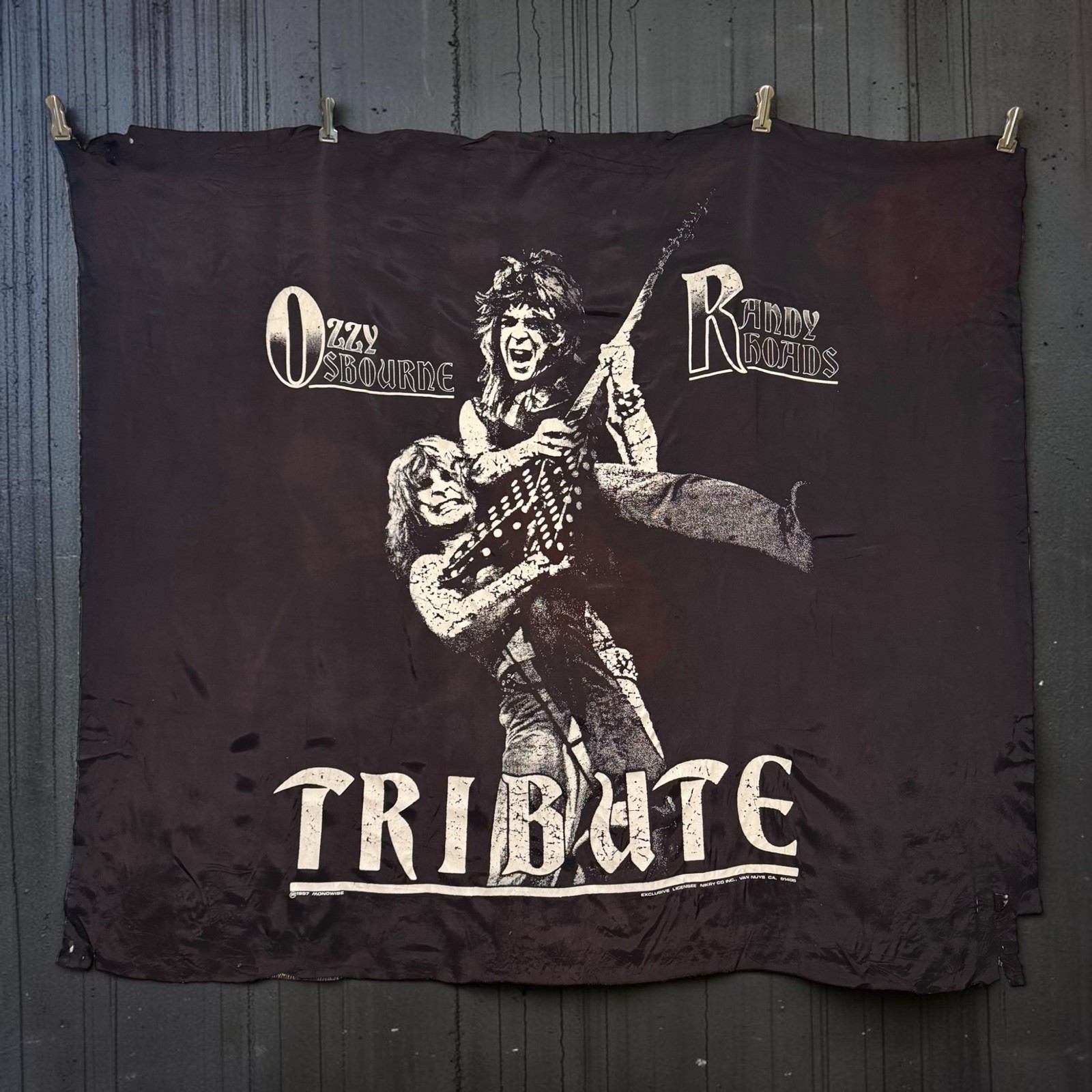 Vintage 1987 Ozzy Osbourne Randy Rhoads Tribute Fabric Poster Tapestry Flag 80s
