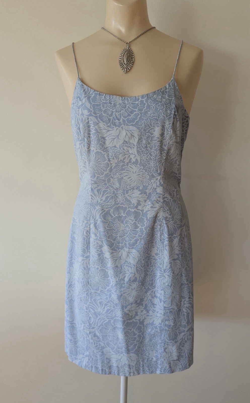 TIBI Sundress, Dress, Size 10, Blue, Cotton Blend, 2% Spandex, Floral