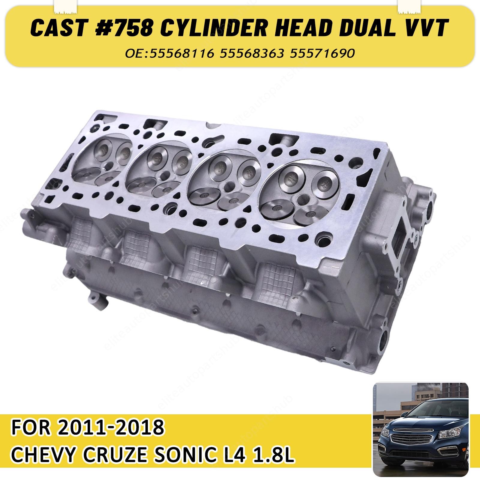 Fits 2011-2018 Chevy Cruze Sonic L4 1.8L DOHC Dual VVT Cylinder Head Cast #758