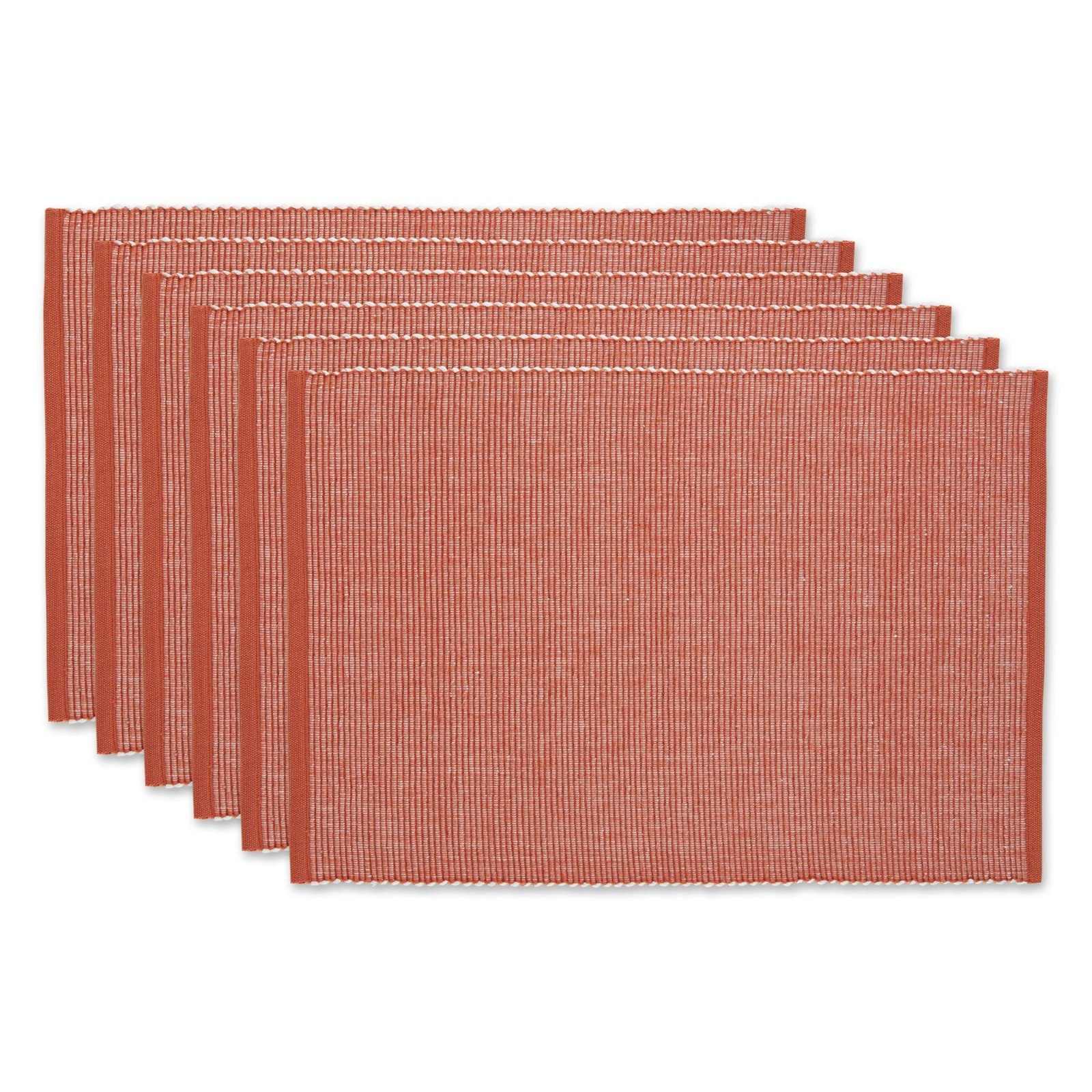 Vintage Red Two-Toned Placemat Set - 6 Piece Tabletop Decor for Dining
