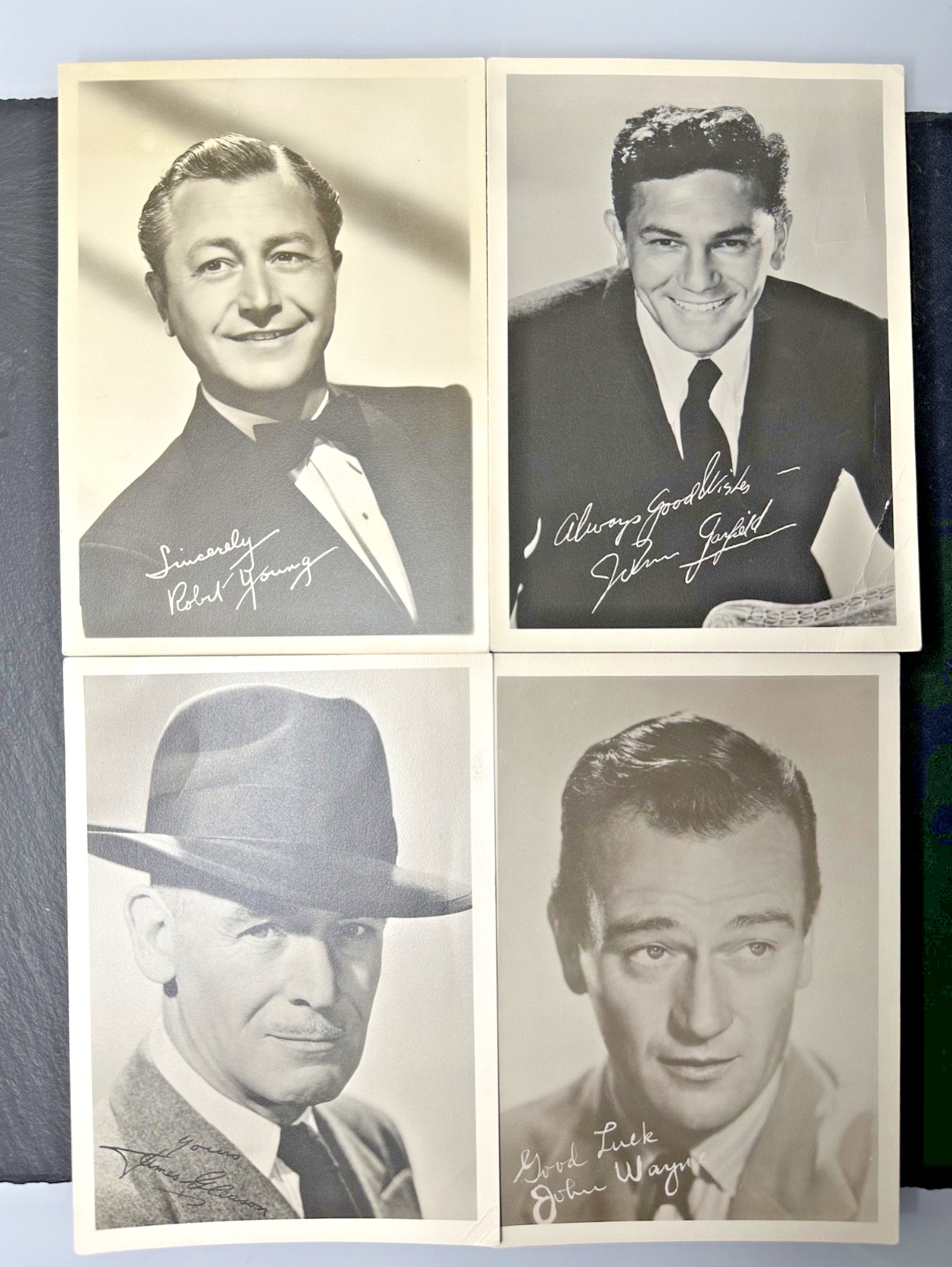 VINTAGE PROMO PHOTOS: JOHN WAYNE ROBERT YOUNG JAMES GLEASON JOHN GARFIELD FP472