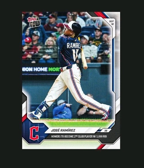 2026 Topps Now Jose Ramirez #687 2nd Cleveland Player To 1000 RBIs /1643 Presale