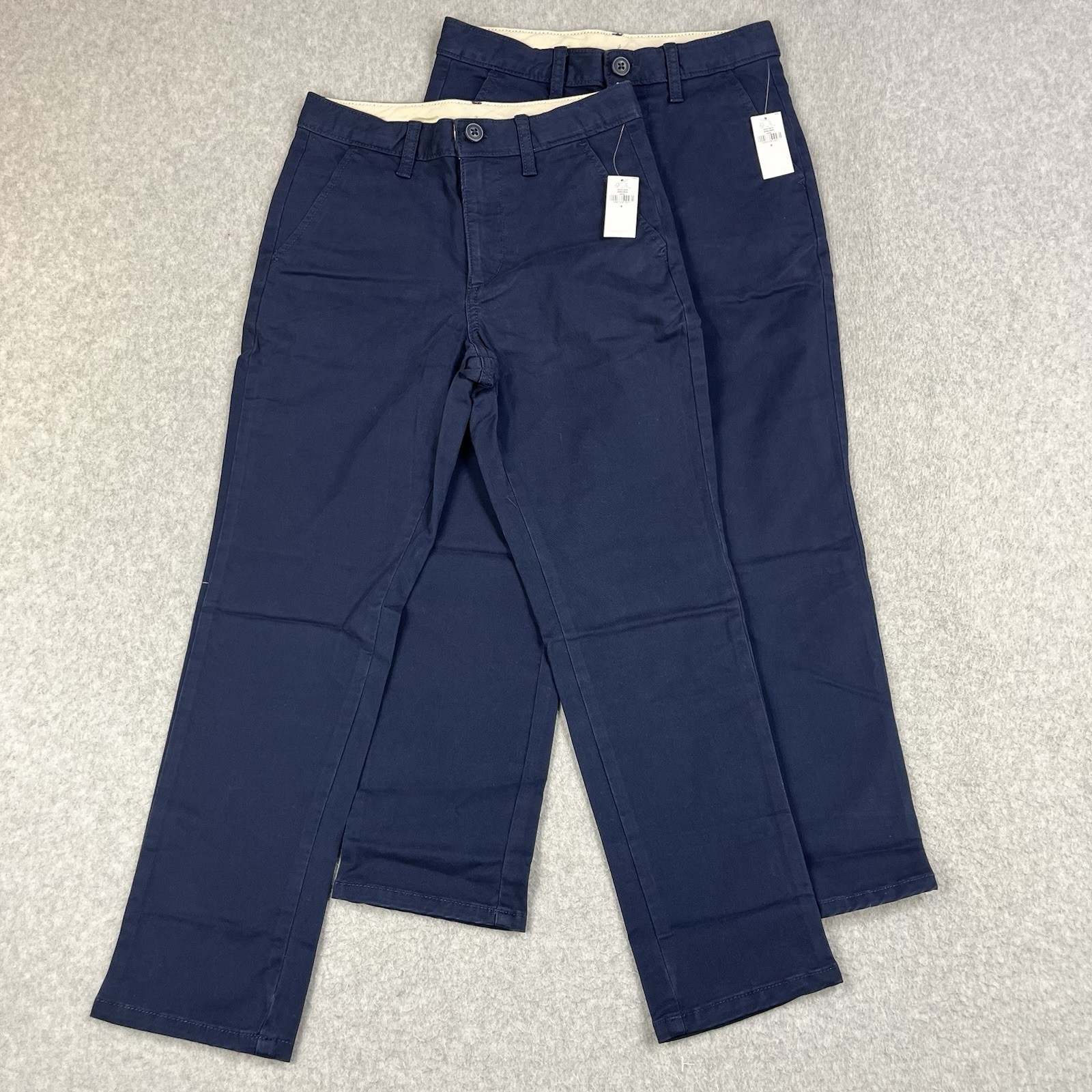 Lot of 2 Gap Kids Chino Pants Slim Youth Size 8 Cotton Uniform