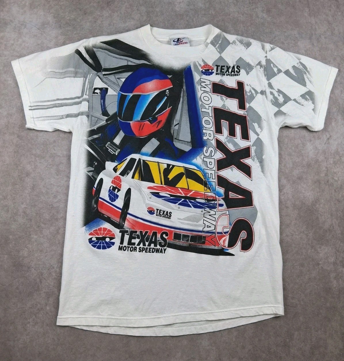 Vintage NASCAR AOP Shirt Mens Large Texas Motor Speedway Double Sided Vintage NASCAR AOP Shirt Mens Large Texas Motor Speedway Double Sided