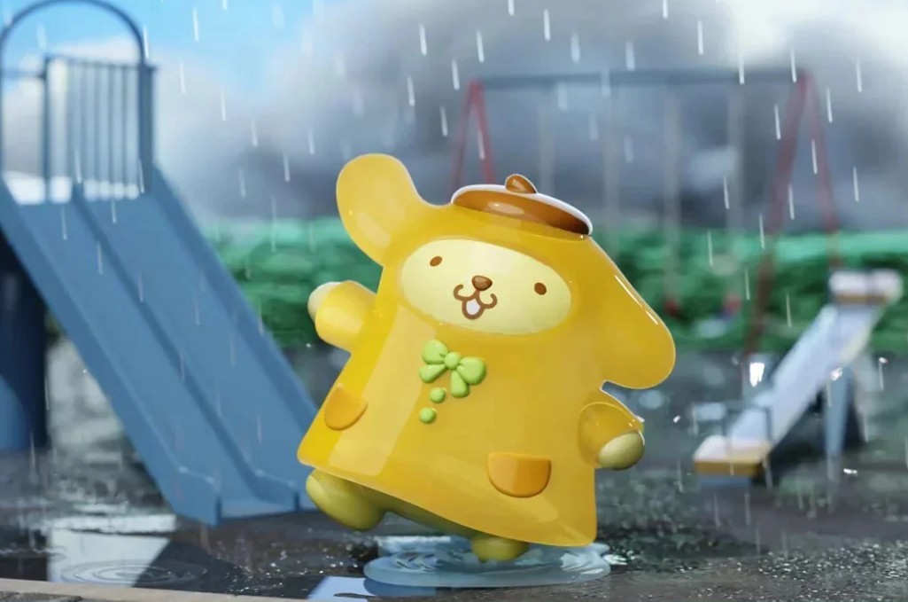 Langbowang x Sanrio Characters It's a Rainy Day Series Figure - Pompompurin