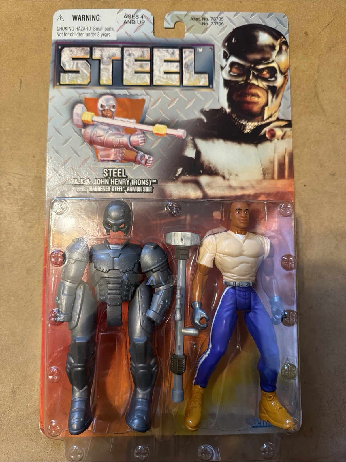 Vtg 1997 Kenner Steel John Henry Irons W/ Hardened Steel Armour Suit NEW SEALED