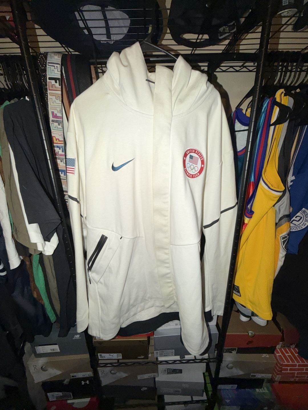 Nike Team USA Tech Fleece Windrunner Jacket Size XXL White Nike Team USA Tech Fleece Windrunner Jacket Size XXL White