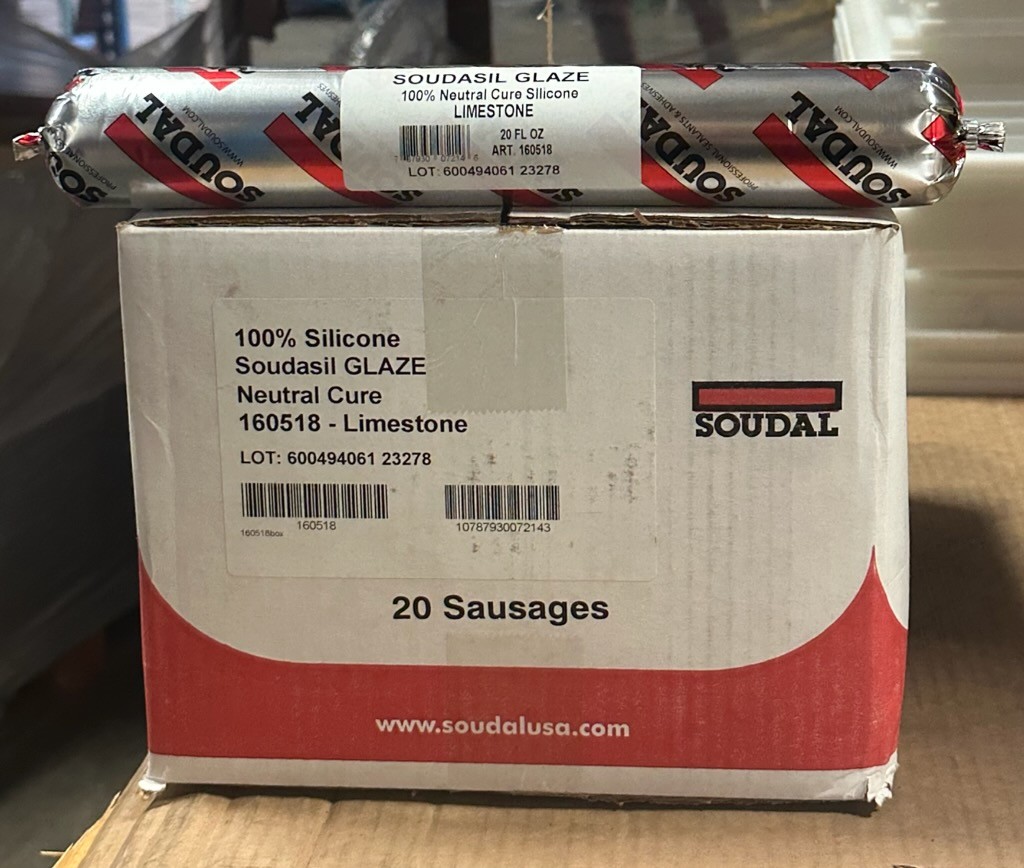 Soudasil Glaze 100% Neutral Cure Silicone - Limestone - Case of 20 Sausages