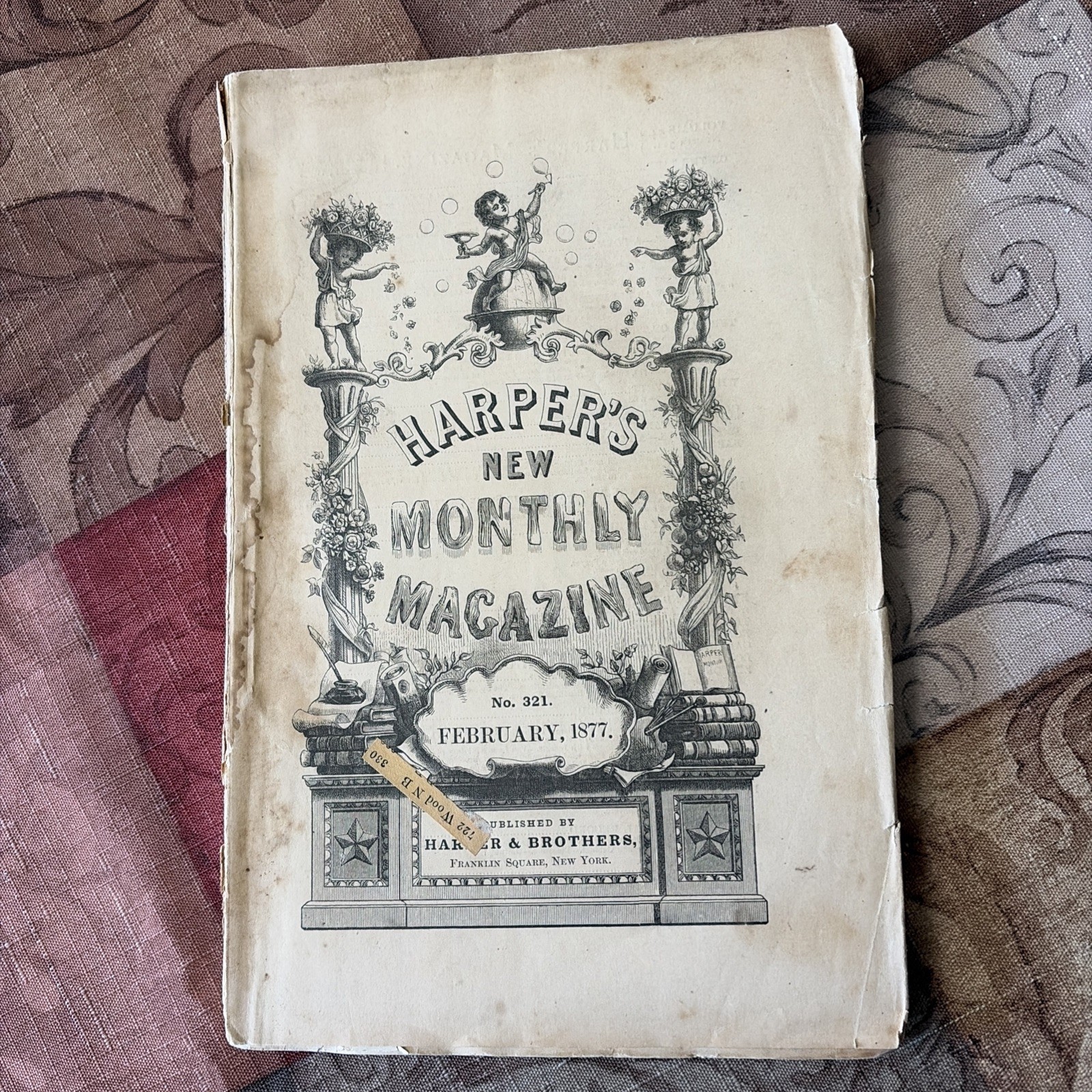 Antique Harper\'s New Monthly Magazine Feb. 1877 Brooklyn History Hodgson Burnett