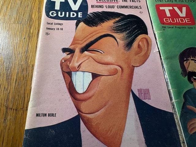 TV GUIDE Milton Berle cover art by Al Hirschfeld 1/10/59 Full MAGAZINE No Label TV GUIDE Milton Berle cover art by Al Hirschfeld 1/10/59 Full MAGAZINE No Label