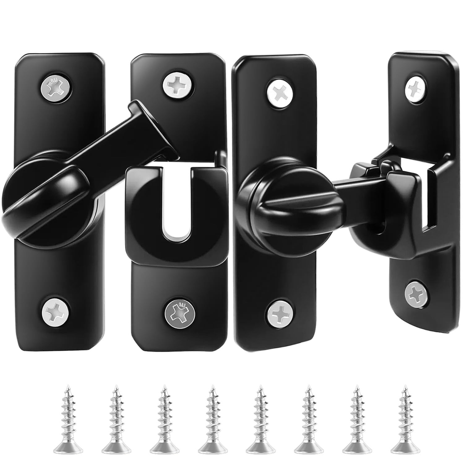 90/180 Degree Flip Barn Door Lock, Thickened Solid Multi-Angle black 2pack 90/180 Degree Flip Barn Door Lock, Thickened Solid Multi-Angle black 2pack