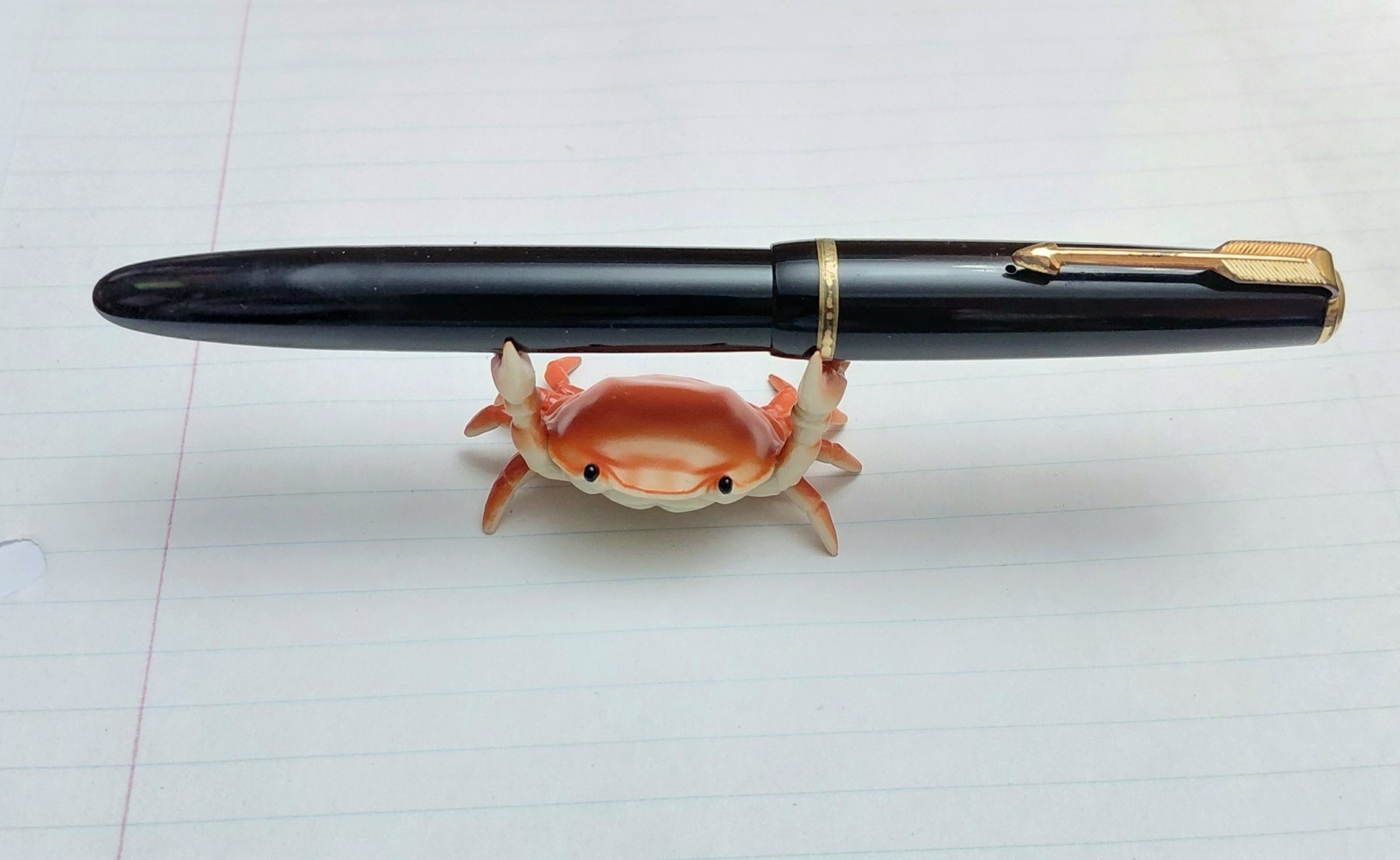 Parker Duofold Senior Fountain Pen Black 14K Gold 35 Nib England 1950s