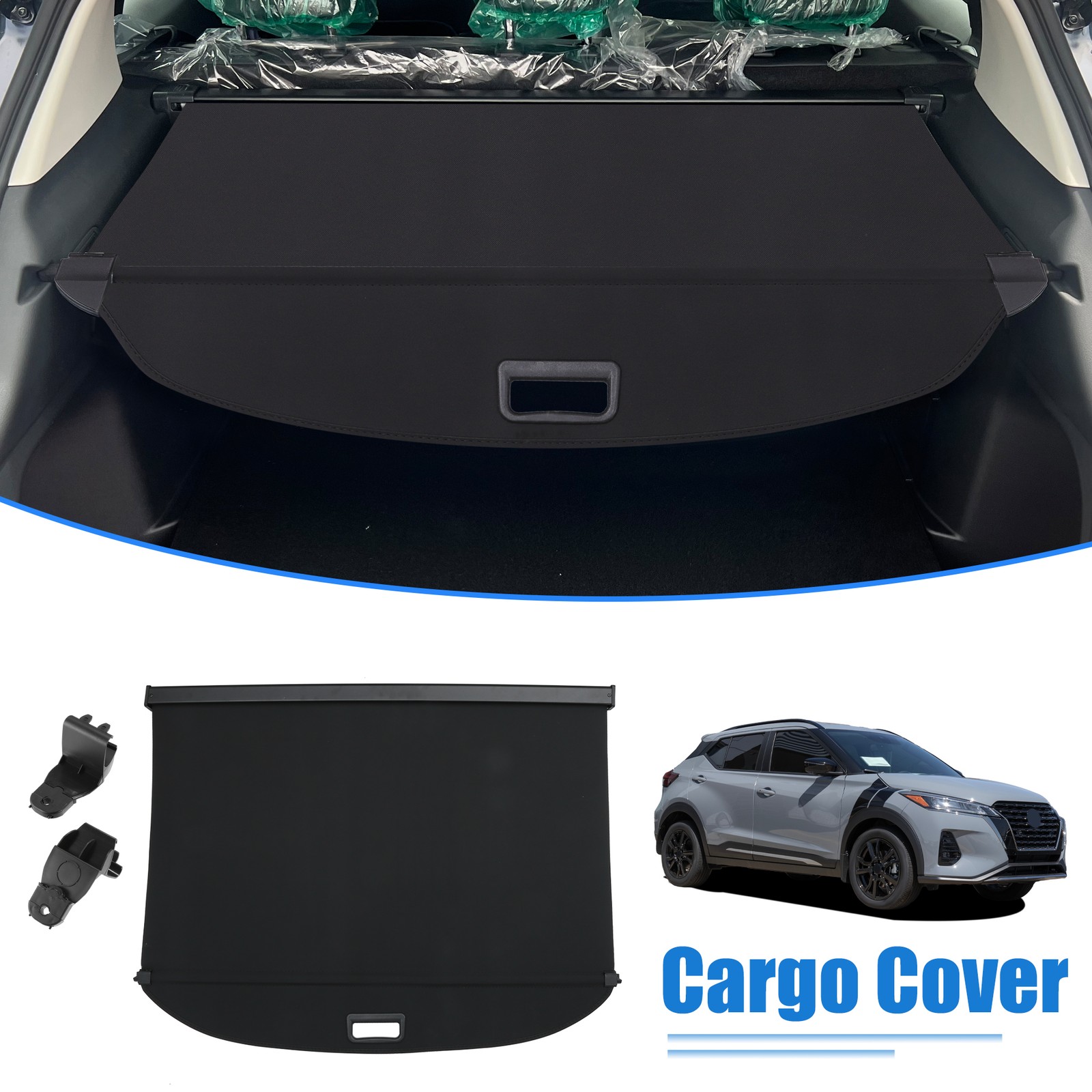 1 Pc Retractable Cargo Cover for Nissan Kicks 2018-2023 SUV Rear Trunk Shade