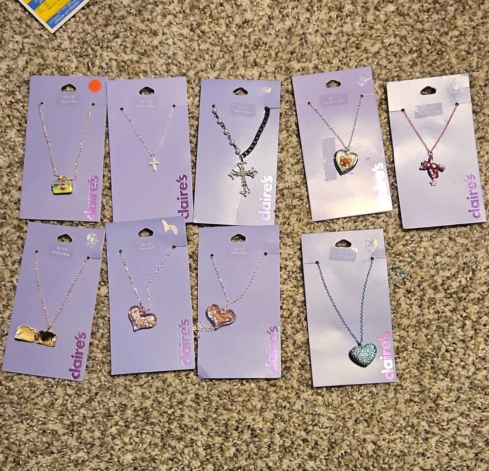 Claire\'s Women\'s Multicolor Rhinestone Necklace Mixed Lot, 9 Pieces