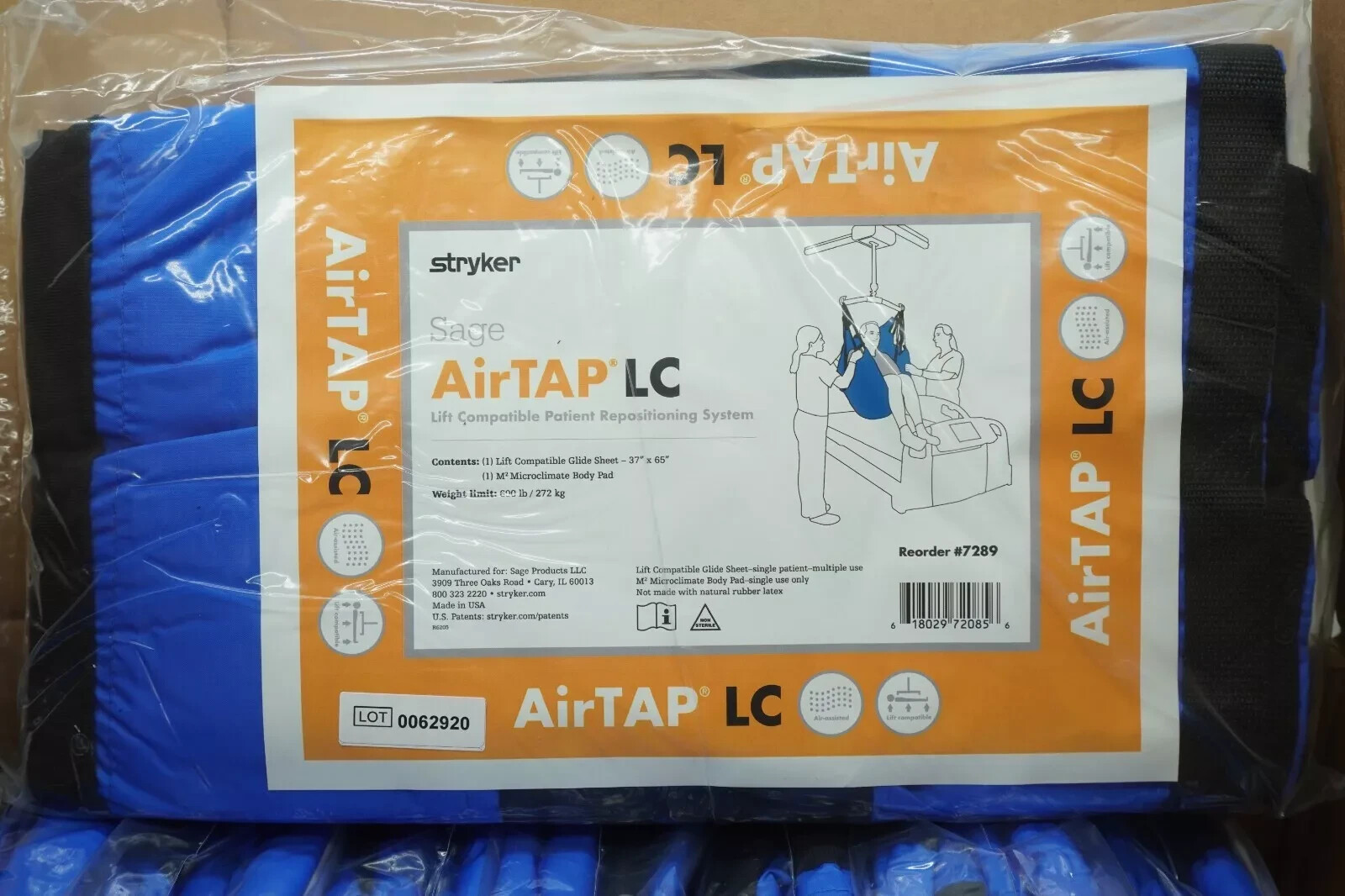 STRYKER SAGE AIRTAP LC PATIENT REPOSITIONING SYSTEM, GLIDE SHEET, BODY PAD, 7289