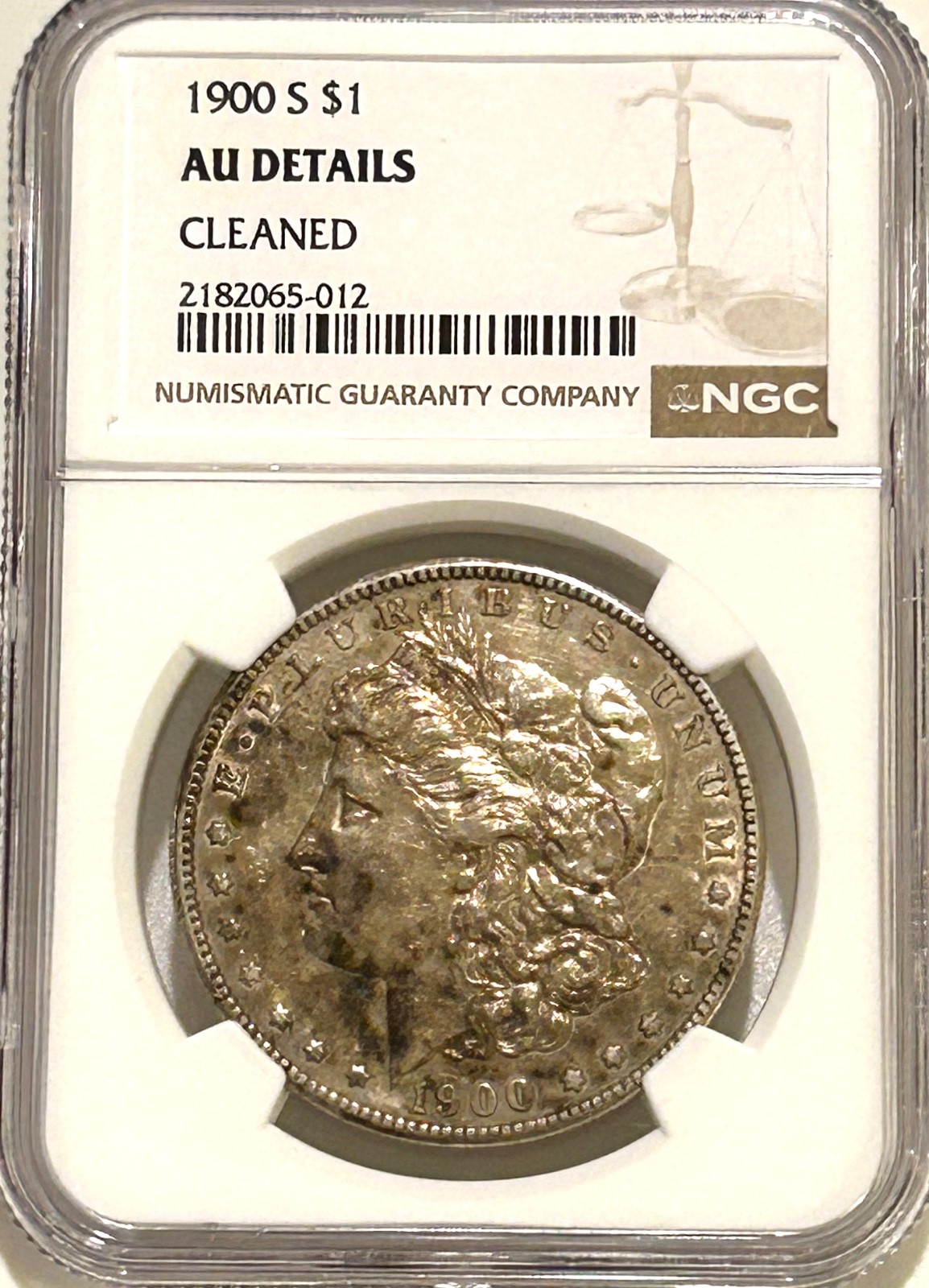 1900 S Morgan Silver Dollar NGC AU Details Tougher Date Morgan