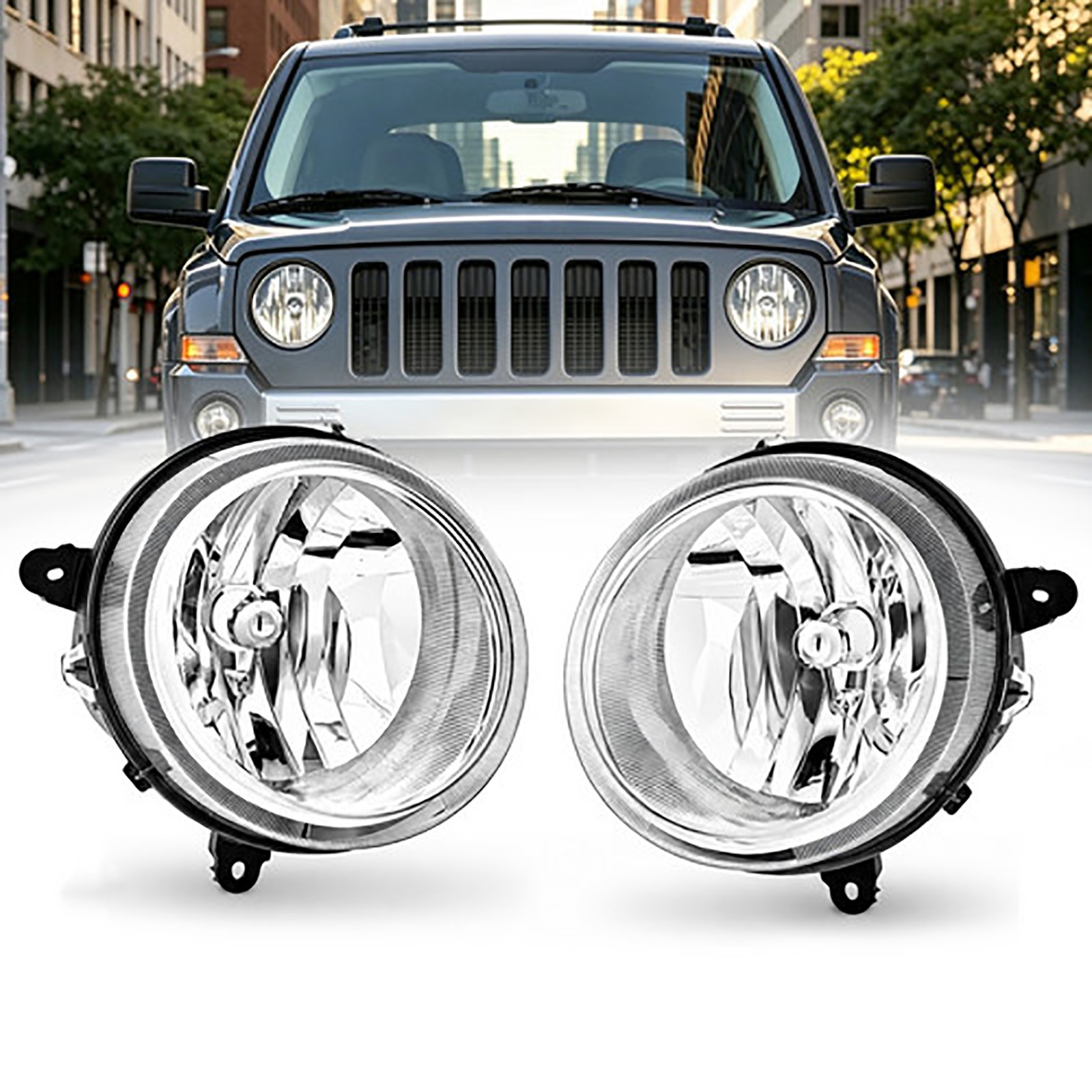 2007-2017 Jeep Patriot Headlamp Assembly Halogen Chrome Left Right Headlights