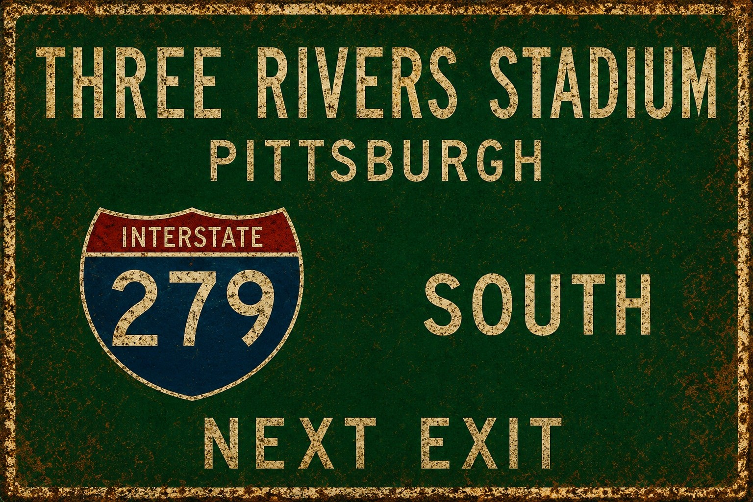Three Rivers Stadium Pittsburgh Weatherproof Aluminum Sign