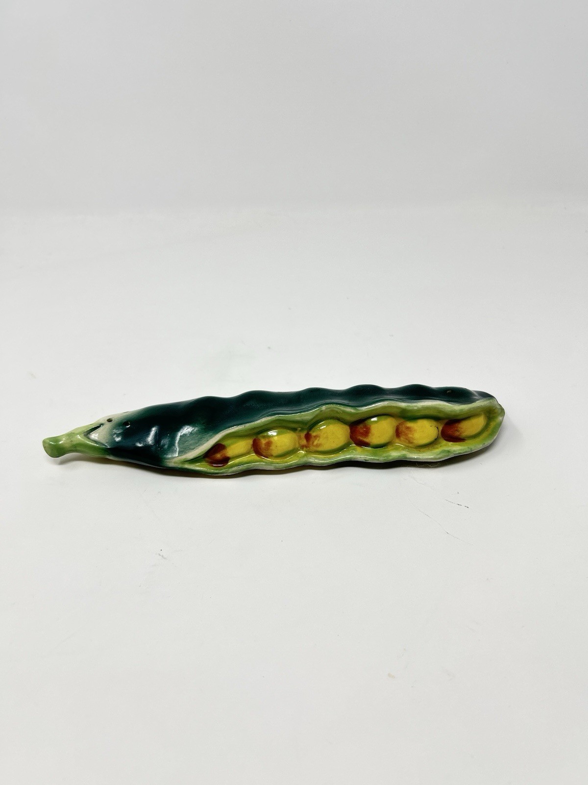 Vintage 1950s UCAGCO Japan Pea Pod Salt Pepper Shaker Double Ended Ceramic