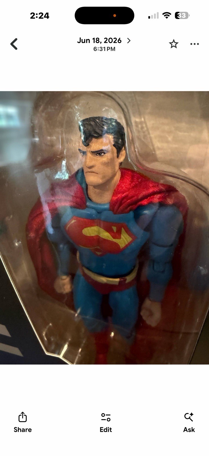 Hush Superman Action Figure #117 w/ Alternate Head Hands Kryptonite Stand Hush Superman Action Figure #117 w/ Alternate Head Hands Kryptonite Stand