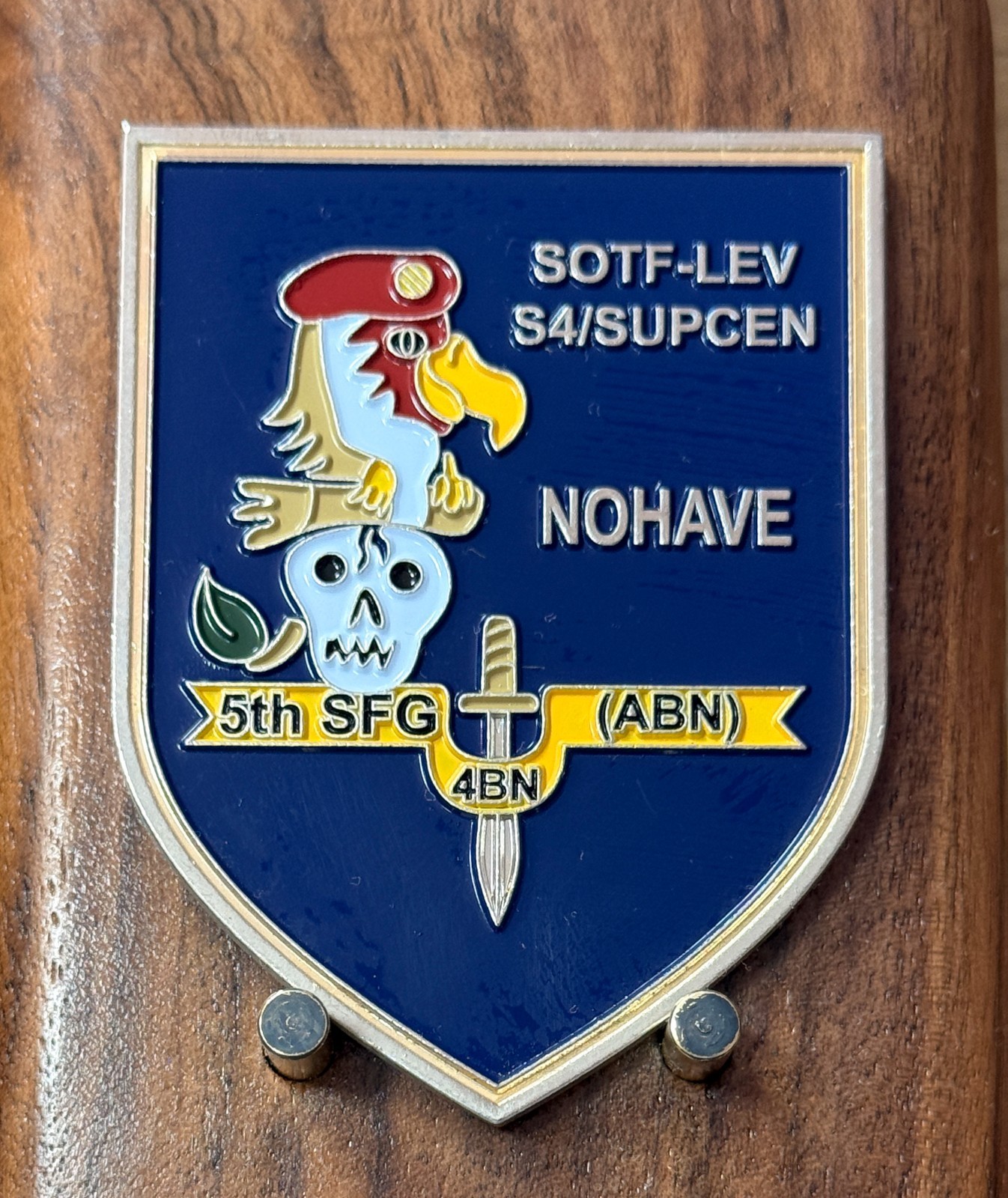5th SFG ABN 4BN SOTF-LEV S4 SUPCEN NOHAVE Challenge Coin M#27 5th SFG ABN 4BN SOTF-LEV S4 SUPCEN NOHAVE Challenge Coin M#27