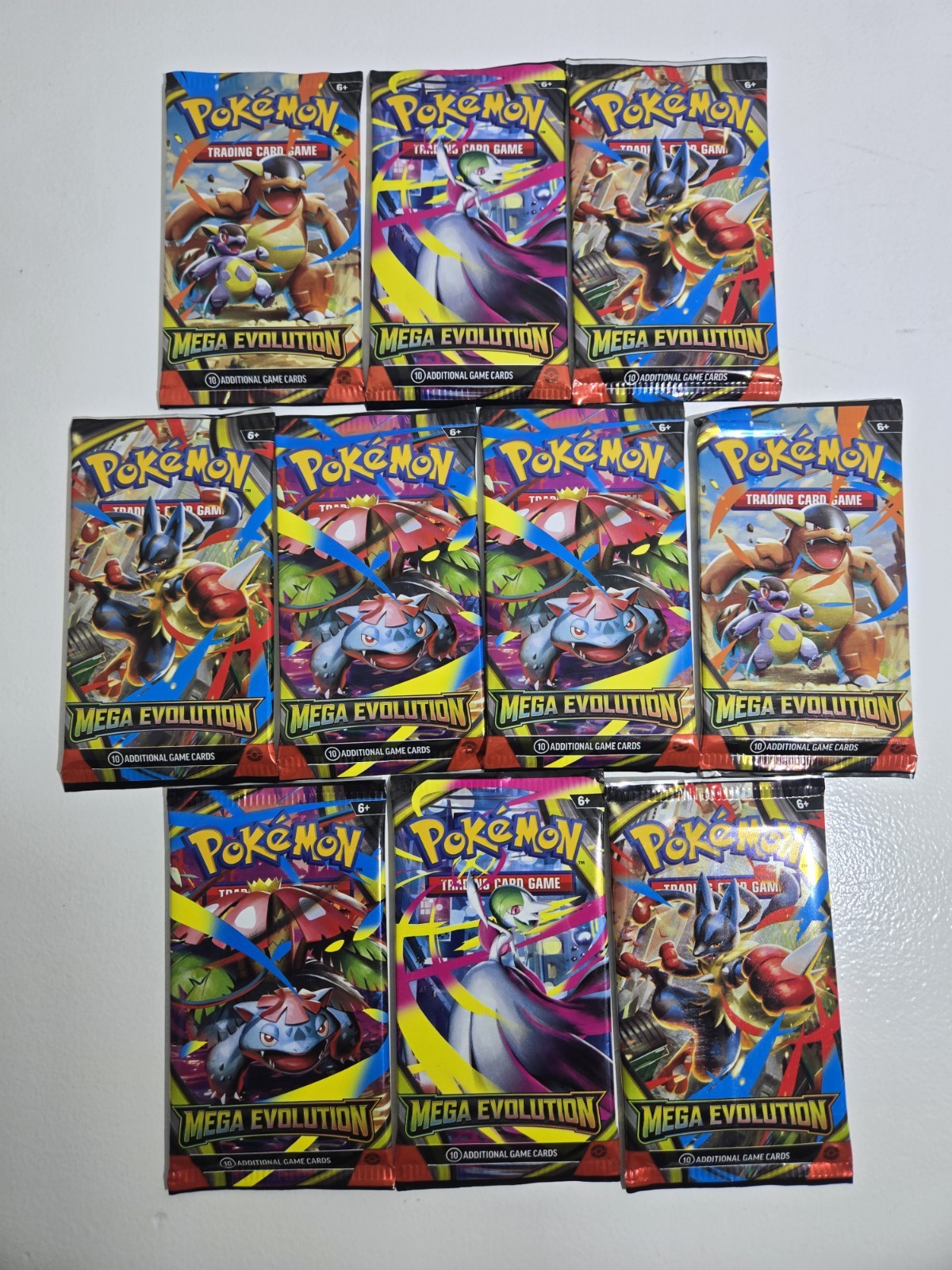 10x Pokemon Mega Evolution Booster Pack - Random Art - SEALED Lot New ME01 MEG 10x Pokemon Mega Evolution Booster Pack - Random Art - SEALED Lot New ME01 MEG