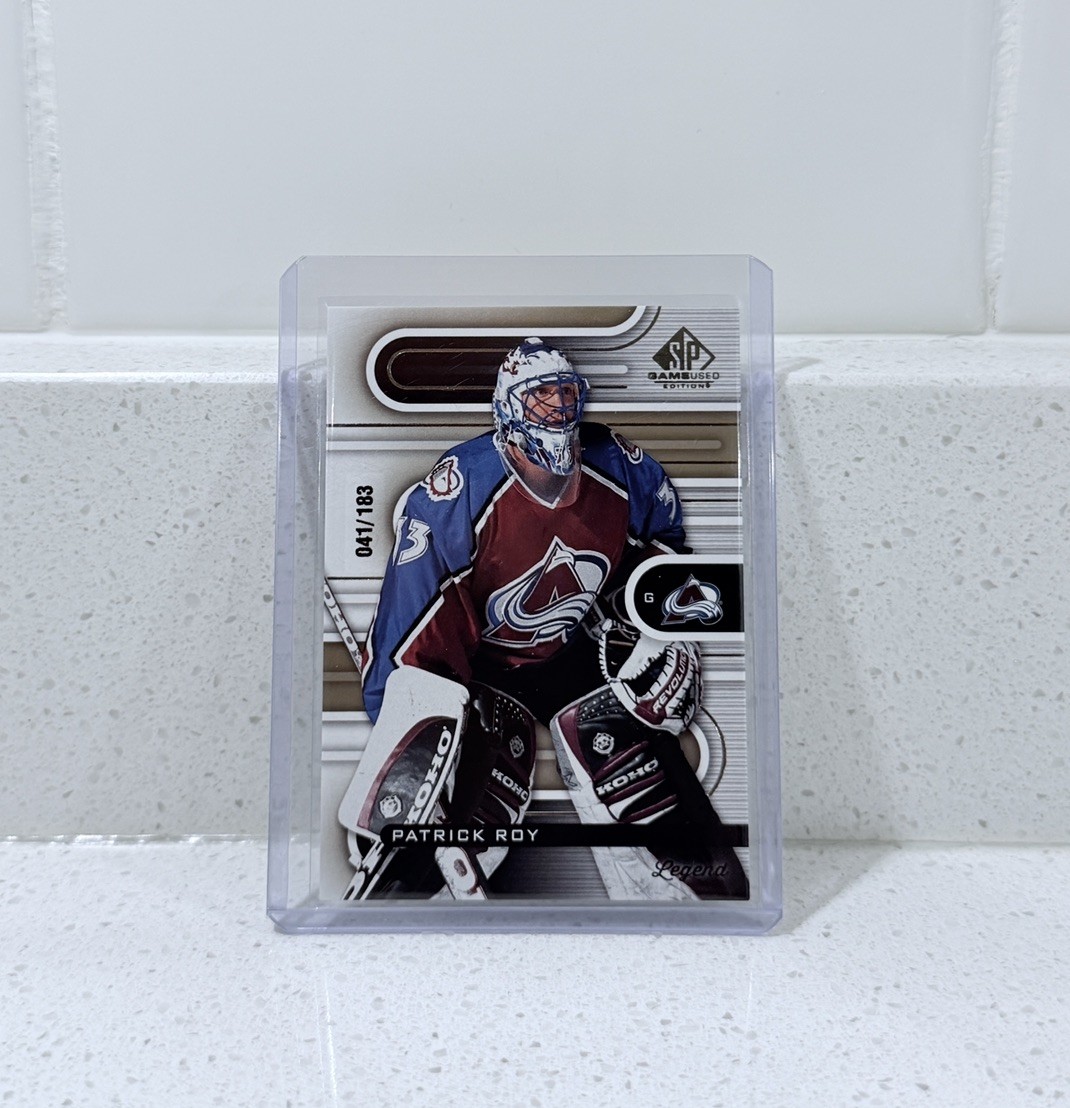 2022 UPPER DECK SP GAME USED #126 PATRICK ROY RED /183 2022 UPPER DECK SP GAME USED #126 PATRICK ROY RED /183