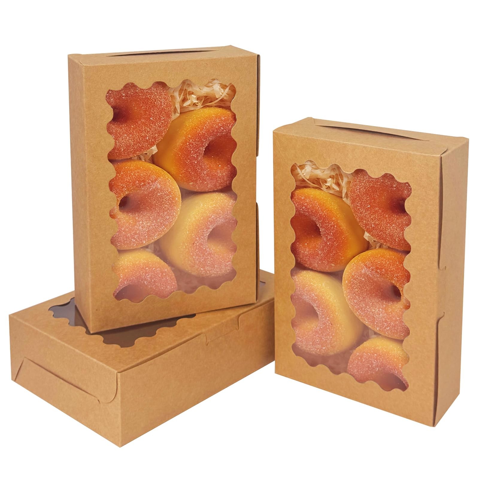 qiqee 9x6x2.5 Inch Brown Cookie Box with Window 9 x 6 x 2.5 /15 Pcs, qiqee 9x6x2.5 Inch Brown Cookie Box with Window 9 x 6 x 2.5 /15 Pcs,