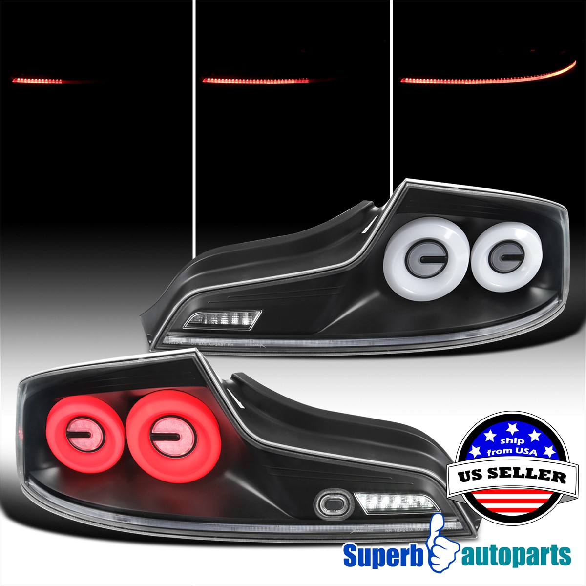 Fits 2003-2007 Infiniti G35 Coupe LED Black Tail Lights Sequential Signal Lamps Fits 2003-2007 Infiniti G35 Coupe LED Black Tail Lights Sequential Signal Lamps