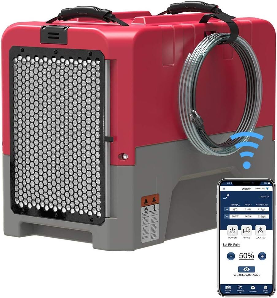 ALORAIR 180 PPD Storm LGR Extreme Smart-WiFi Control Commercial Dehumidifier-Red