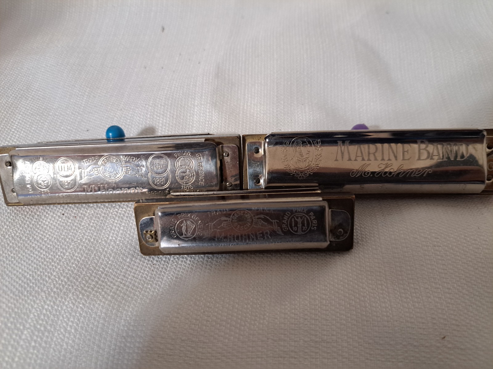 Vintage Hohner Special harmonica lot of 3 -4 inch & 3 inch made in Germany 