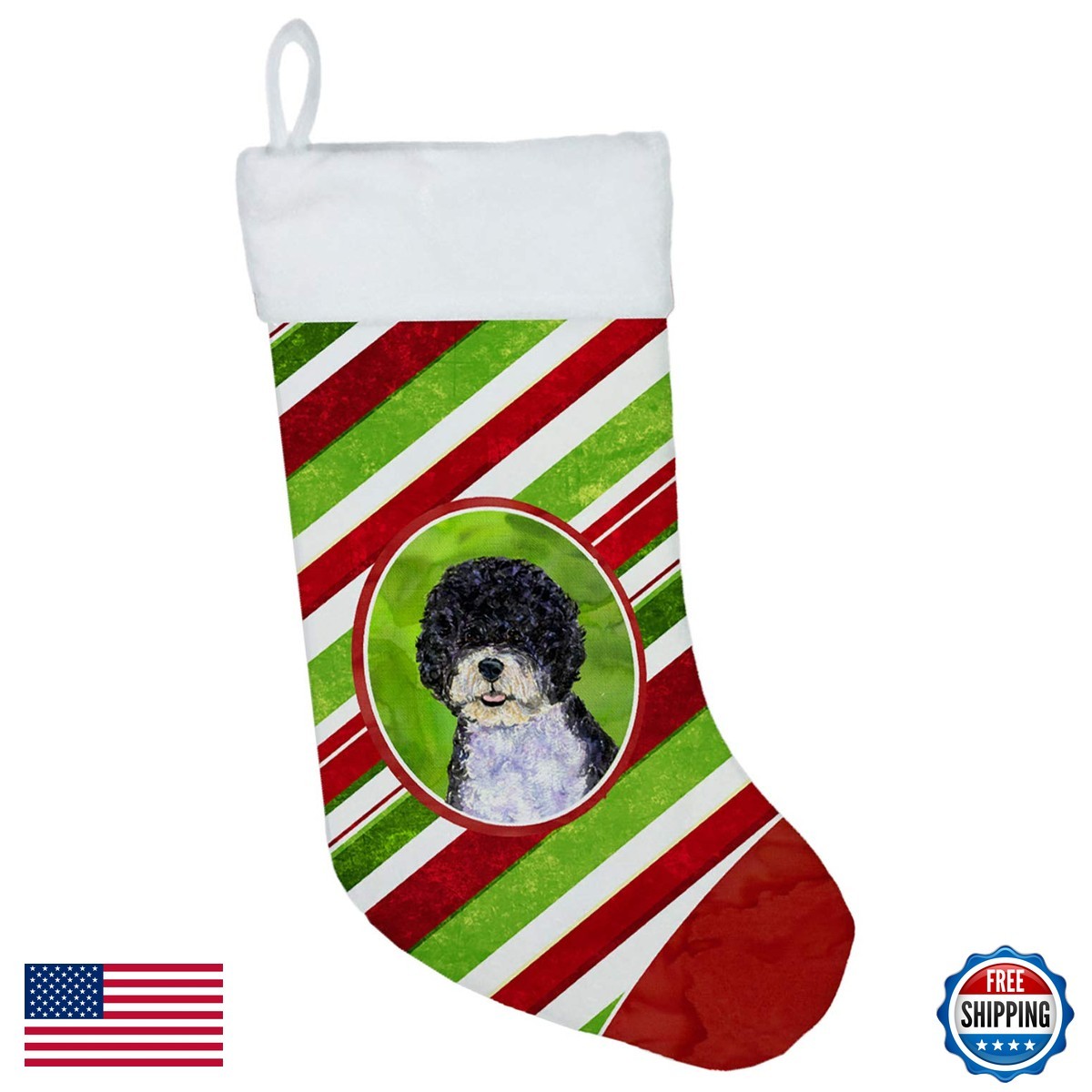 Caroline\'s Treasures SS4559-CS Portuguese Water Dog Candy Cane Holiday