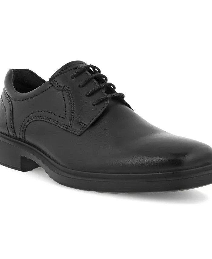 ECCO Helsinki 2.0 Men\'s Black Plain Derby Oxford Dress Shoes EU 45 US 11-11.5