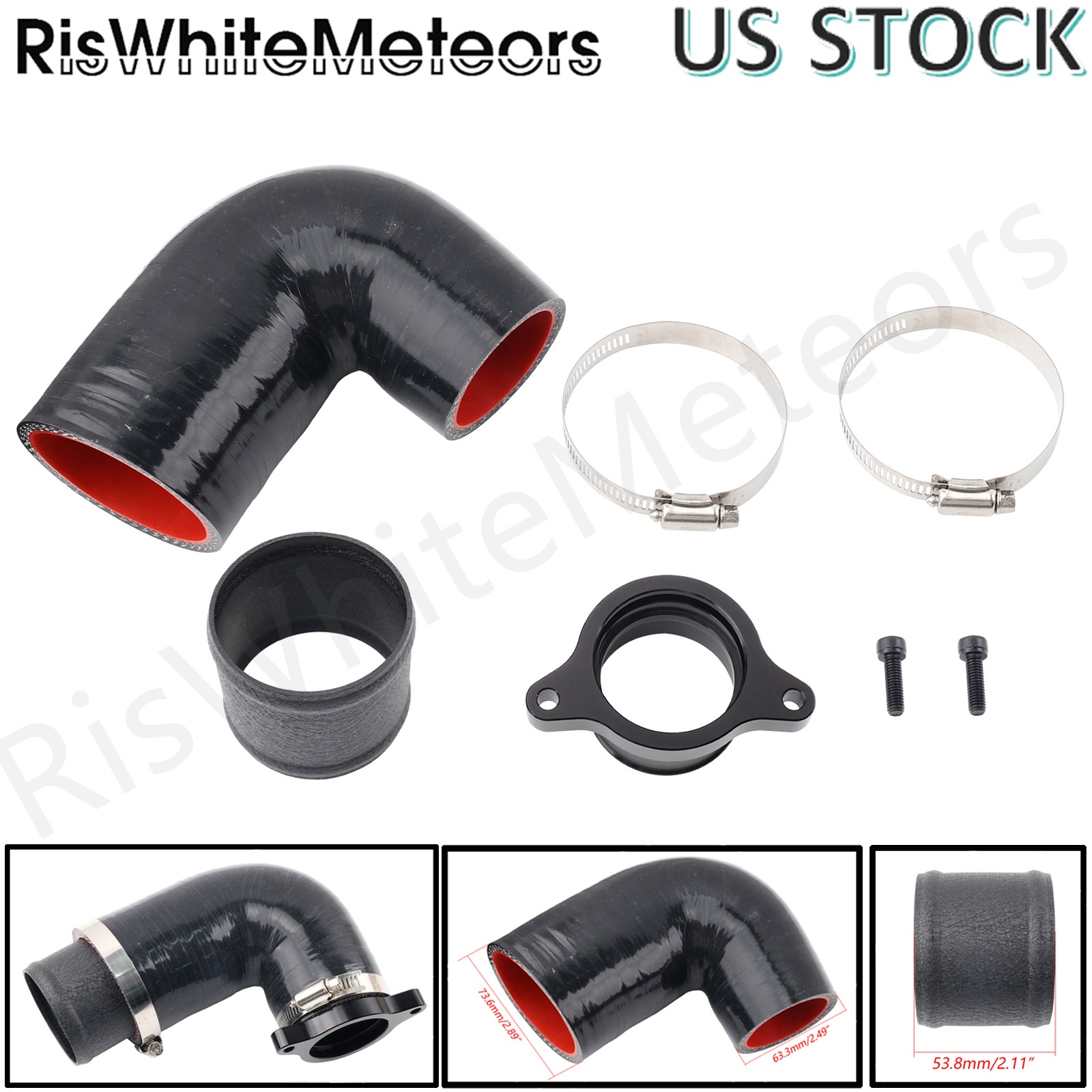 For VW MK7 EA211 1.2 1.4 TSI TFSI w/Clamp Performance Turbo Intake Hose Silicone