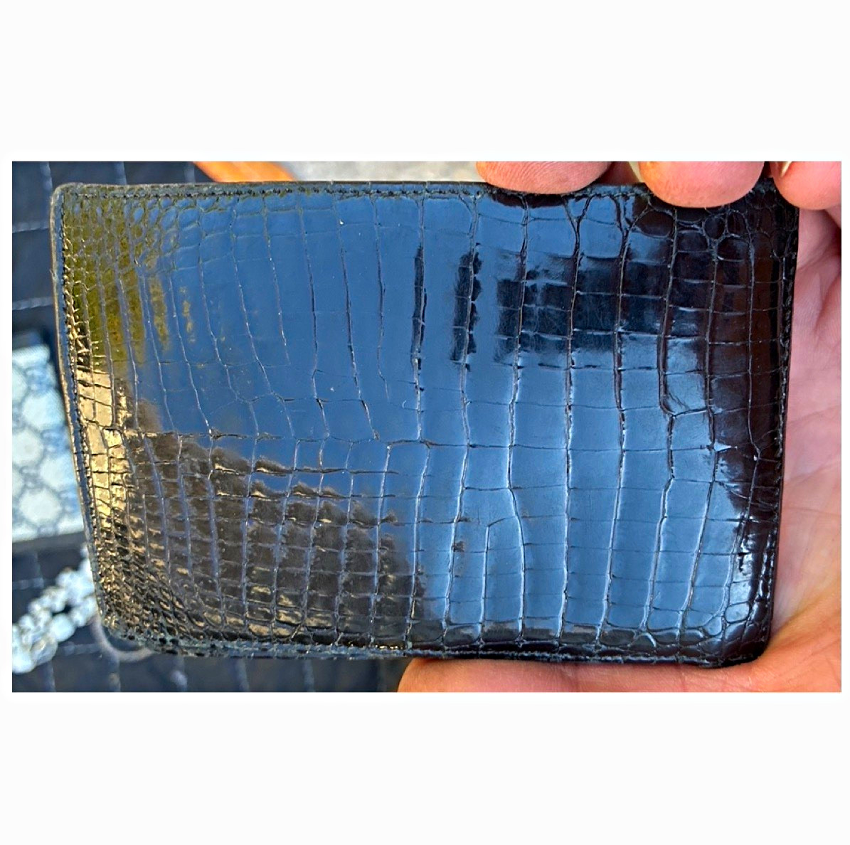 *Rare* Gucci Men\'s Black Crocodile Bifold Wallet Made in Italy like butter