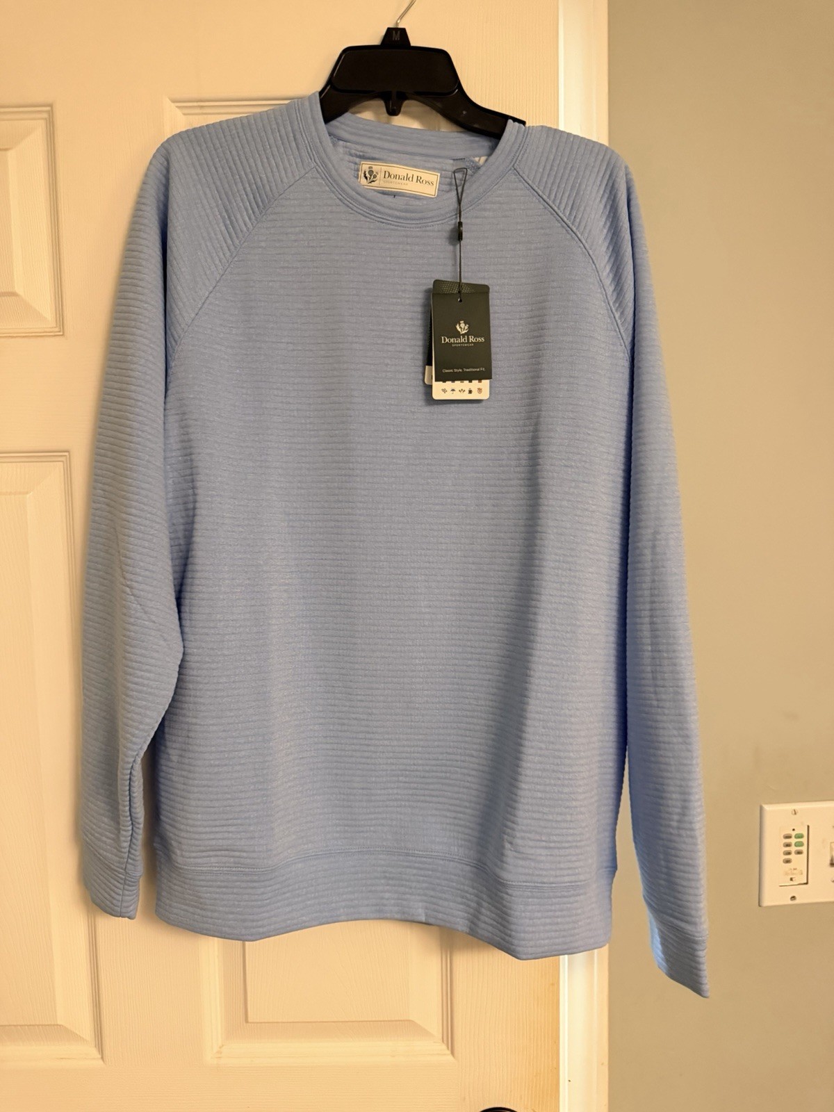 Donald Ross Men\'s Dornoch Crewneck Pullover Sweatshirt Blue L DR2207-223