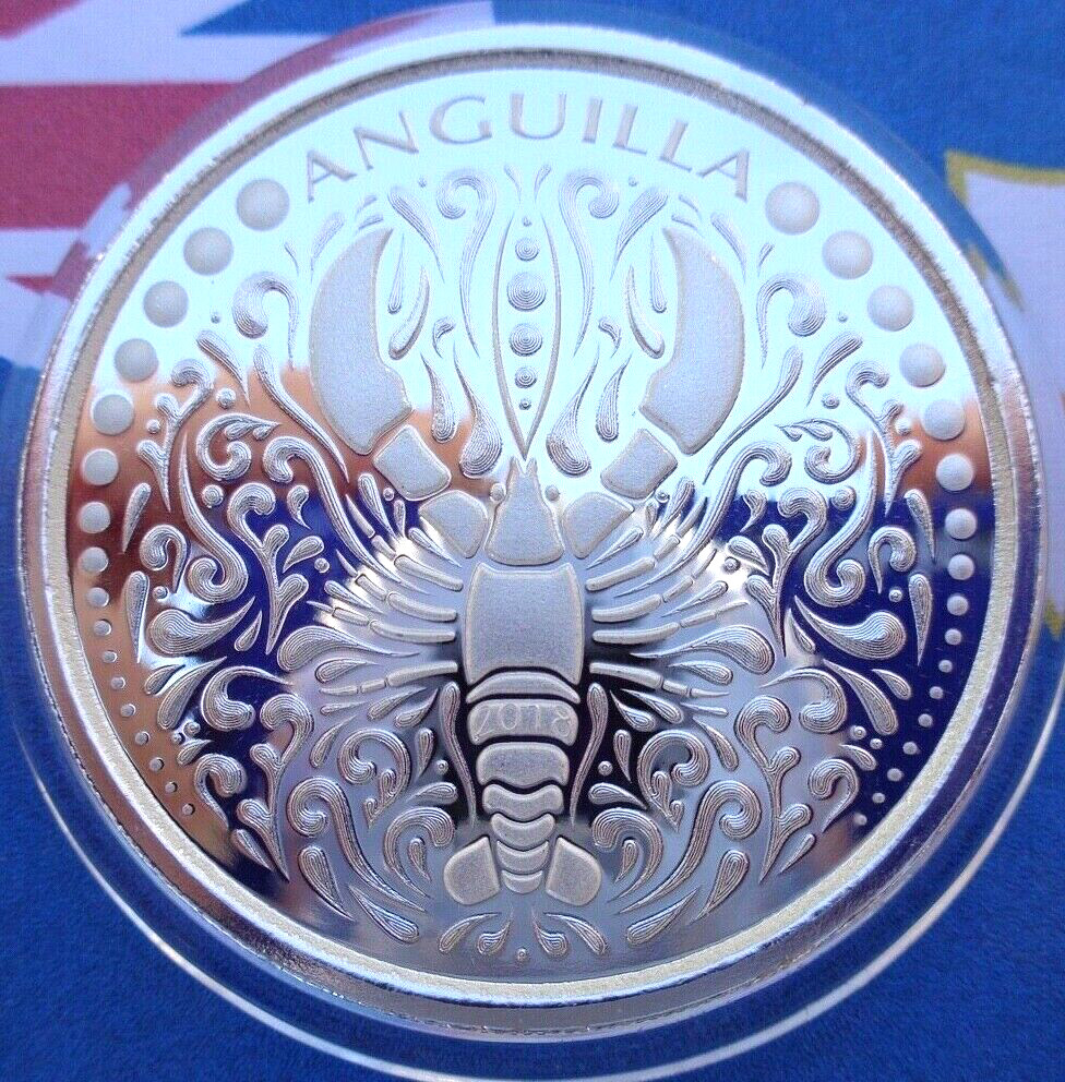2018 Anguilla LOBSTER $2 Eastern Caribbean BU coin .999 fine silver