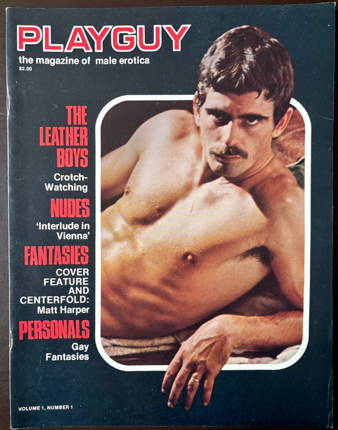 PLAYGUY First Issue EVER 1976 Rare MATT HARPER cover + centerfold LEATHER BOYS