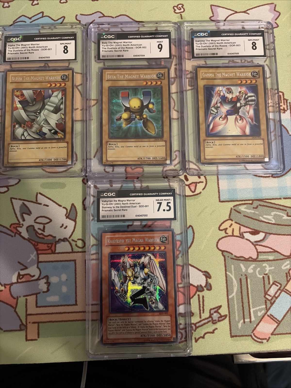 Yu-Gi-Oh CGC Alpha Beta Gamma w/ Valkyrion DOR 2003 Original Prints Yu-Gi-Oh CGC Alpha Beta Gamma w/ Valkyrion DOR 2003 Original Prints