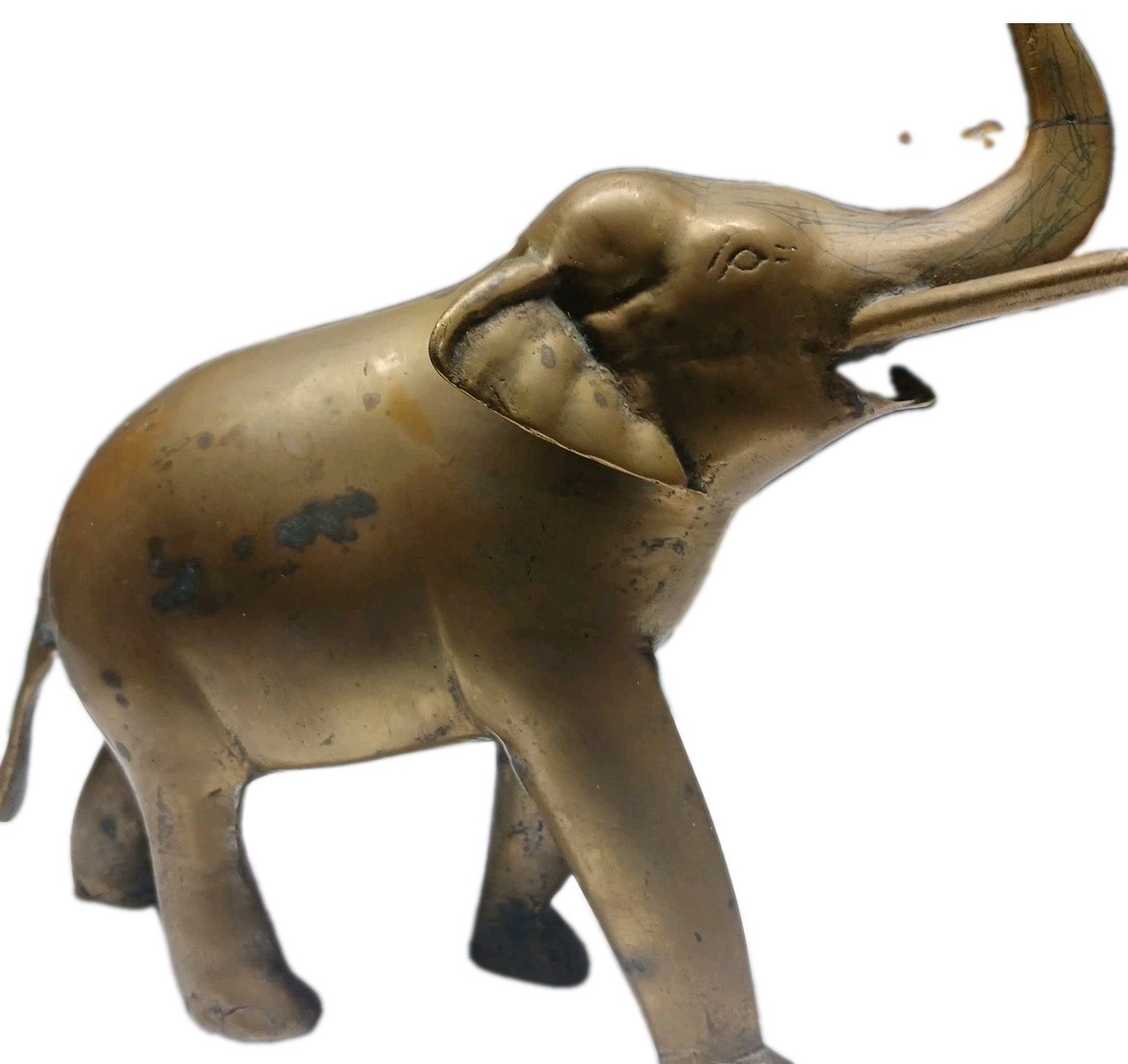 Vintage Solid Brass Elephant Figurine 7\ Vintage Solid Brass Elephant Figurine 7\