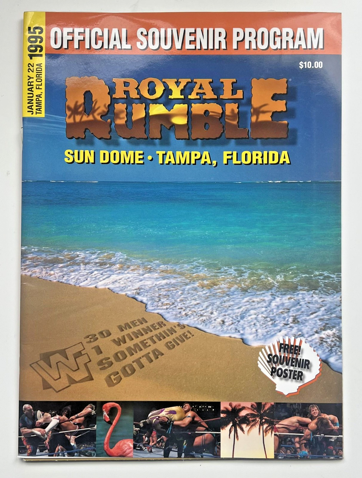 WWF Royal Rumble 1995 Official Souvenir Program Bret Hart WWE * READ DESCRIPTION