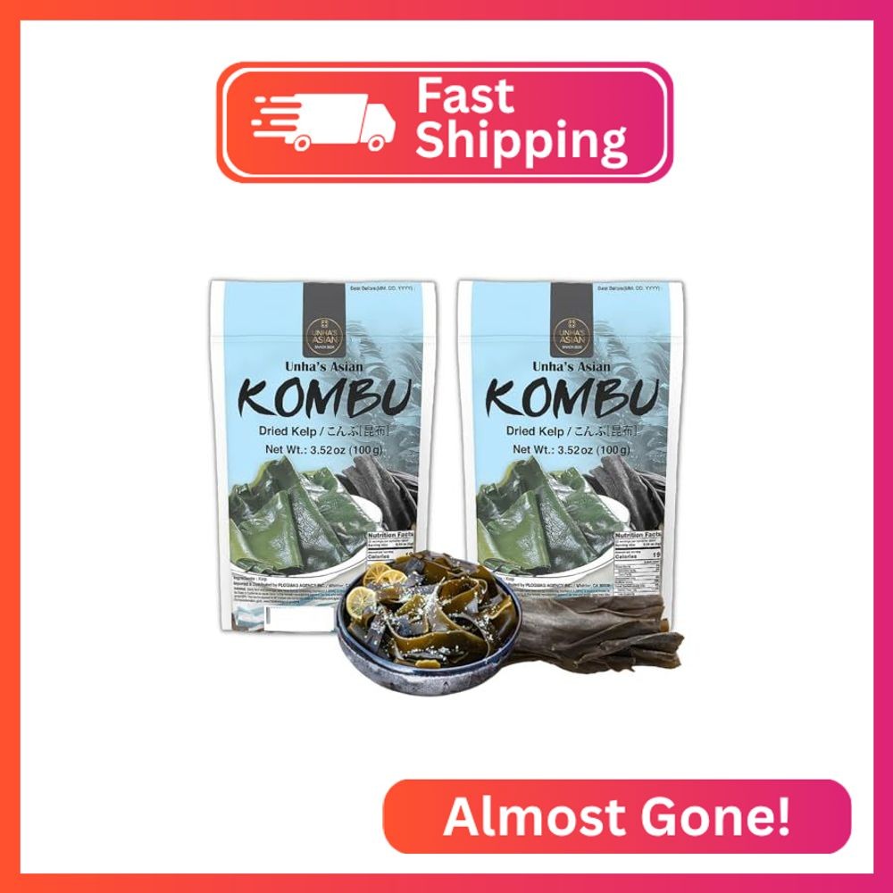 Unha\'s Korean Wild Kombu Dried Kelp, 3.52 oz, Product of Korea, 2 Pack Unha\'s Korean Wild Kombu Dried Kelp, 3.52 oz, Product of Korea, 2 Pack